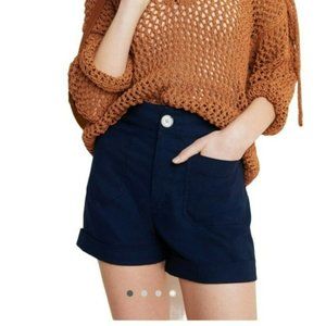 Anthropologie Megan Patch Pocket Shorts Navy Blue Size 26 Short